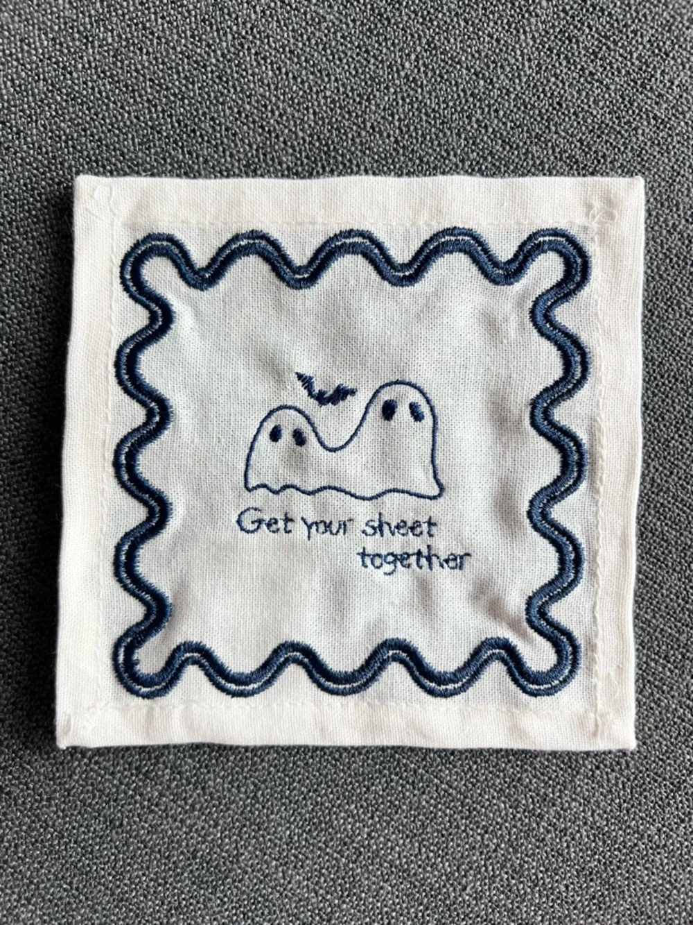 Anthropologie Halloween ghost boo cocktail party napkins 100% cotton - set of 4